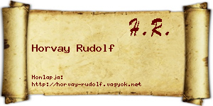 Horvay Rudolf névjegykártya