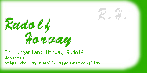 rudolf horvay business card